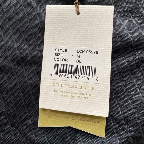 NWT Cutter & Buck Signature Collection Black Textured Athletic Polo Shirt Medium - Picture 6 of 11